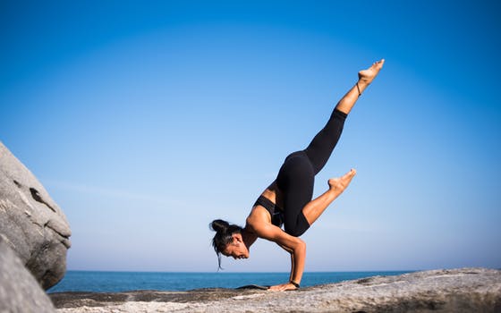 Woman with healthy mind practicing yoga