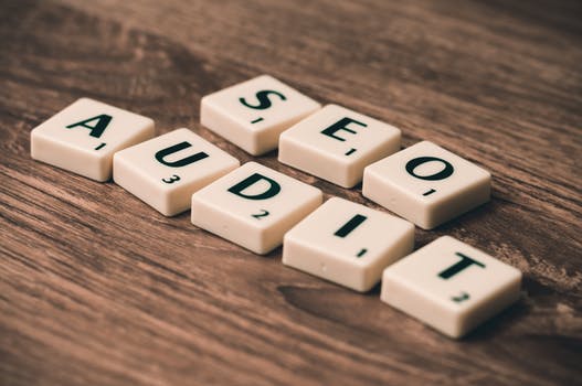 SEO Audit spelled on scrabble tiles in Glasgow