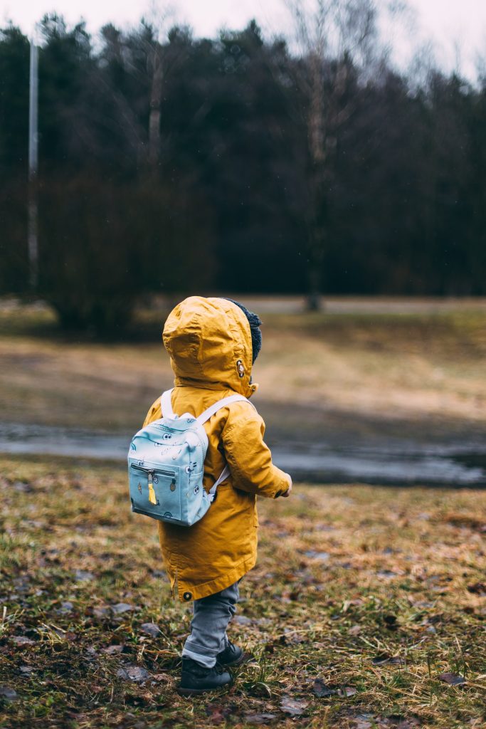 kid playing outside